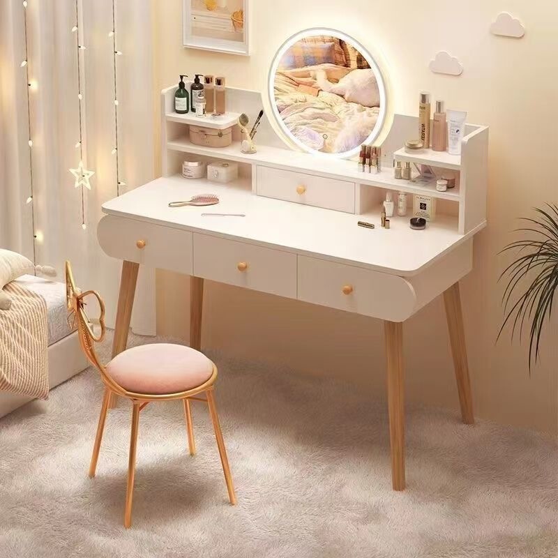 Dressing table, modern bedroom, minimalist design, small makeup cabinet, all-in-one, new style for small apartments, makeup table Dressing table, modern bedroom, minimalist design, small makeup cabinet, all-in-one, new style for small apartments, makeup table