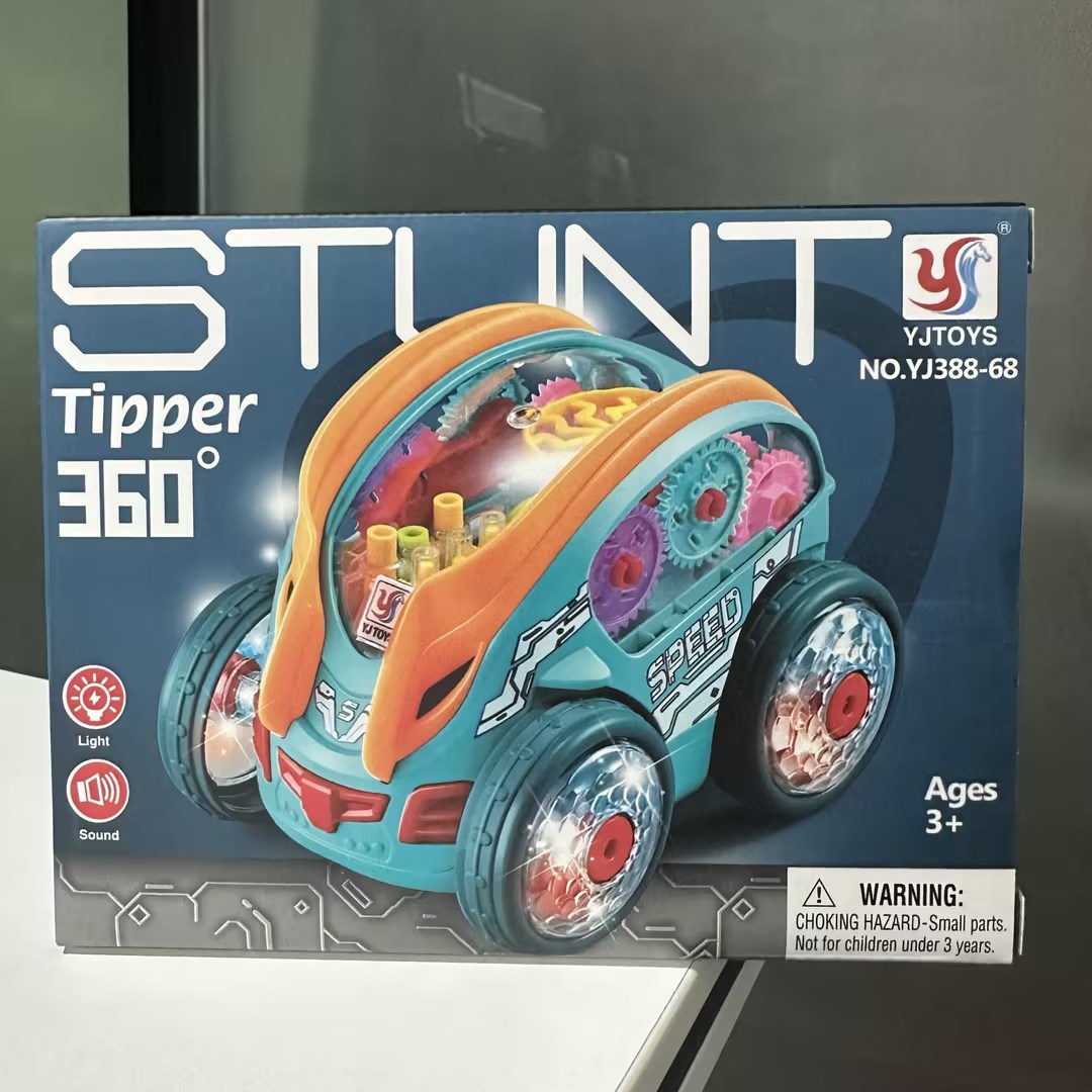 Truco eléctrico para niños transfronterizos Flip coche de juguete giratorio 360 ° Música ligera Juguete para niños al por mayor