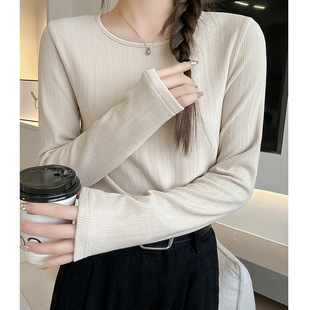 Encapsulated Base Shirt Women's Autumn and Winter New Slim-fit Slim-fit Long-sleeved T-shirt for Outer Wearing Elegant High-end Top