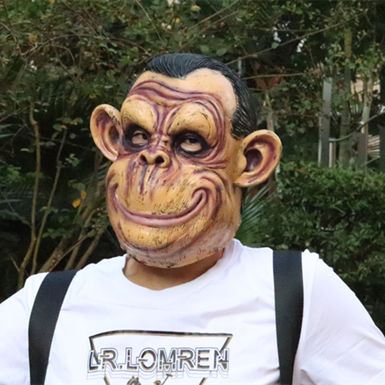 Pequeño gorila máscara mono sombrerería grandes orejas mono gorila divertido de Halloween lindo accesorios de rendimiento