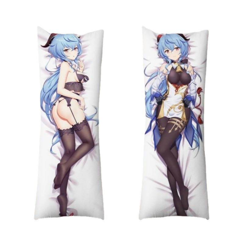 Genshin Impact Ganyu Almofada em Tamanho Real & Capa de Almofada Longa - Almofada de Cosplay de Anime