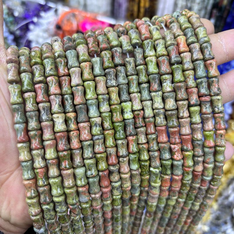 クロスボーダー人気6x10mm竹節珠天然石散珠半製品玉DIYアクセサリーブレスレットネックレス|undefined