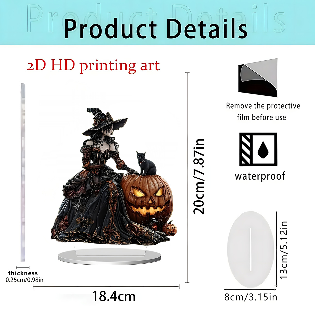 Nuevos productos transfronterizos de Halloween estilo oscuro acrílico plano 2D decoración de escritorio decoración para el hogar decoración de vacaciones