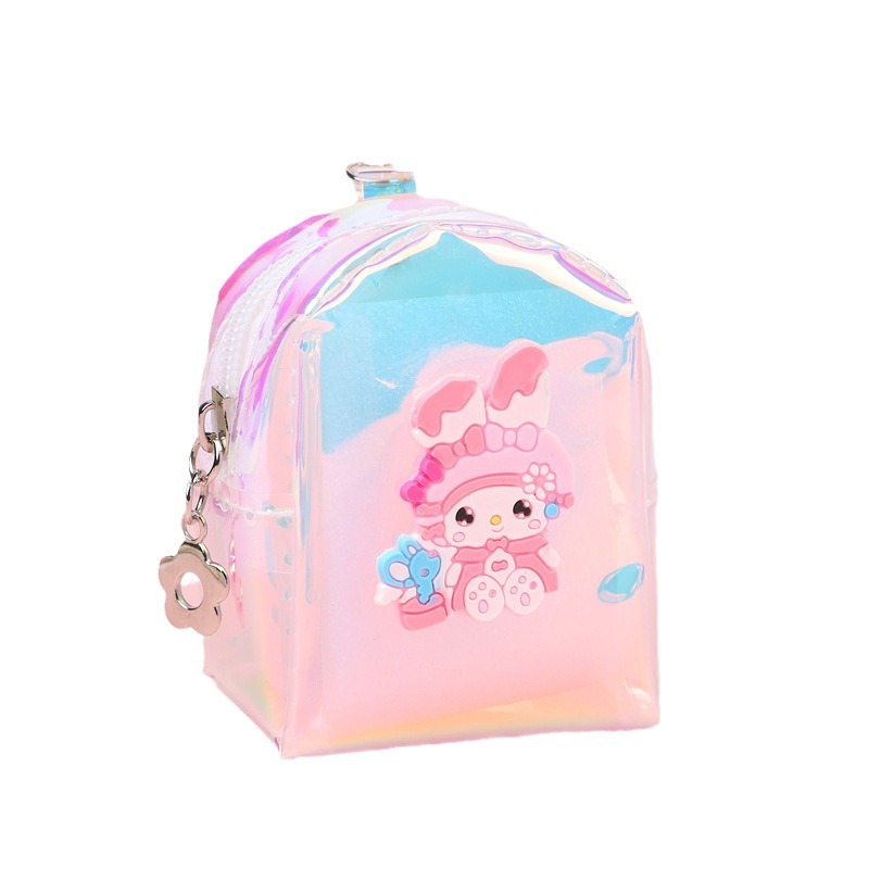 Nuevo bolso de cambio de gelatina transparente portátil mini bolso de llaves de dibujos animados Kuro lindo bolso de almacenamiento de auriculares