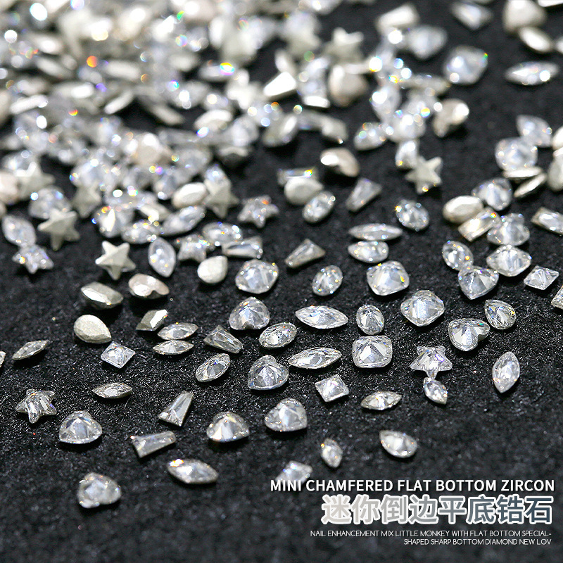 Cross-border 5A nail art zircon wholesale net red flash white horse eye water drop mini inverted flat bottom nail drill decoration Cross-border 5A nail art zircon wholesale net red flash white horse eye water drop mini inverted flat bottom nail drill decoration