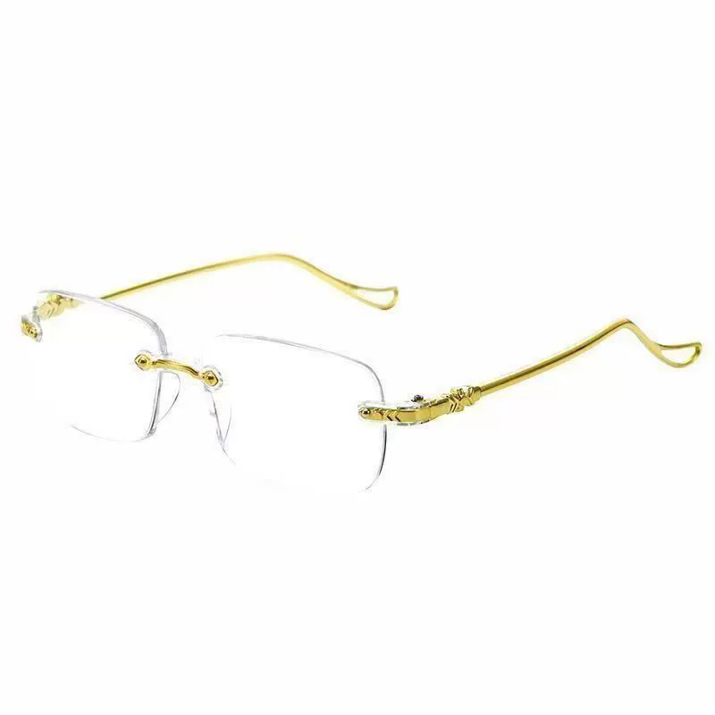 Ультра-легкие бескаркасные очки с острым краем для чтения против синего света с тиснением умный зум антиусталость HD Reading glasses прямая продажа с завода