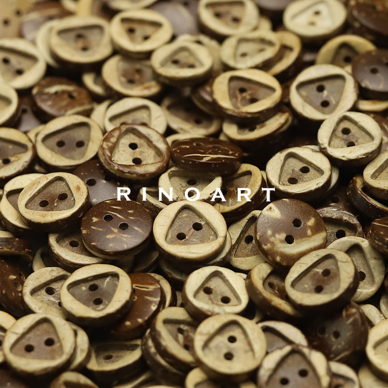 Ruonai round triangle natural coconut shell button shirt dress…
