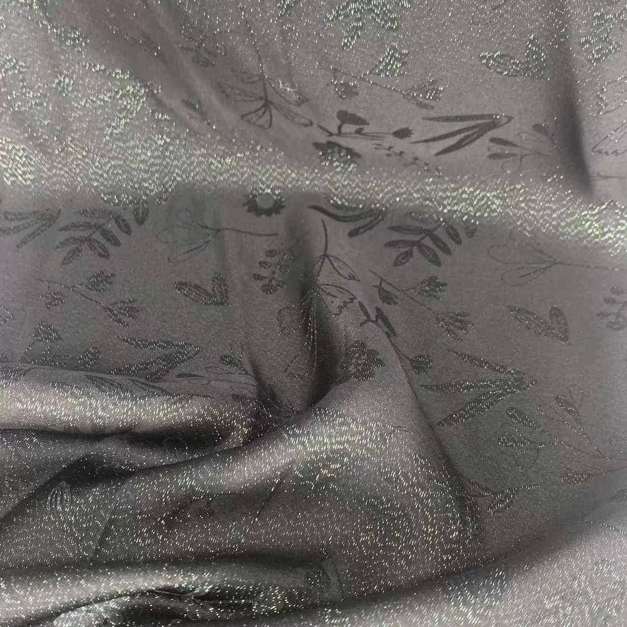 工厂直供真丝彩皮丝粘提花剪花面料19.5mm真丝提花彩皮丝粘提花缎