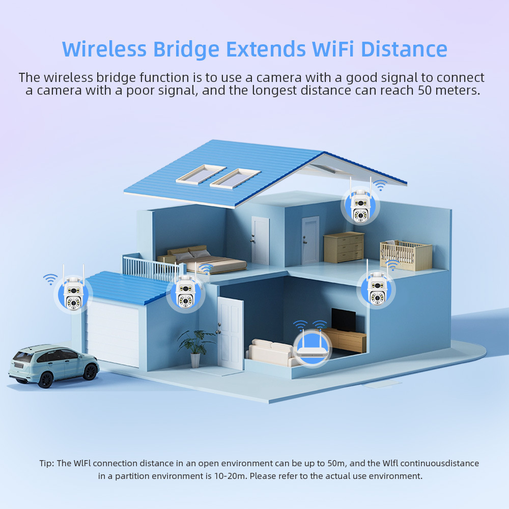 wifi套装监控摄像头 ICSEE超级看看4路带屏幕wifi套装监控摄像头