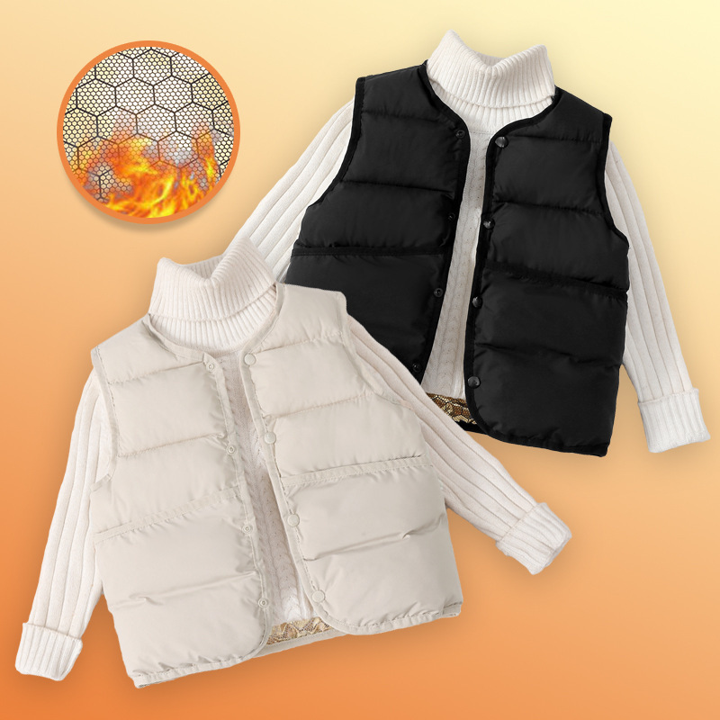 Comercio exterior transfronterizo 858 chaleco de color sólido hombro de niños niños de grafeno negro oro algodón chaleco fábrica directa