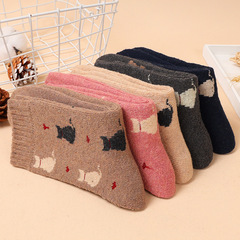 冬季襪子女中筒襪毛巾長襪保暖棉襪加絨加厚長筒襪中老年毛圈抗寒