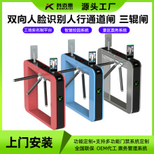 景区票务三辊闸双向人脸识别人行通道闸桥式出入口一进一出闸机厂