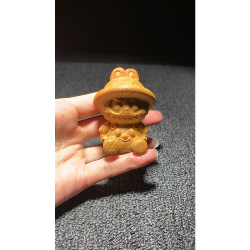 天然崖柏木雕拉布布手把件文玩可爱手办收藏家居客厅装饰品小摆件|undefined