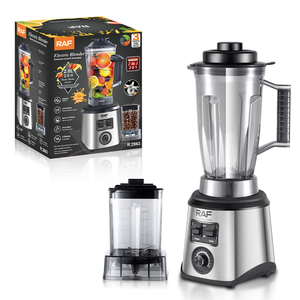 RAF, estándar europeo, estándar estadounidense, extractor de jugo multifuncional transfronterizo dos en uno, máquina de cocina doméstica, máquina de jugo, molinillo 2L