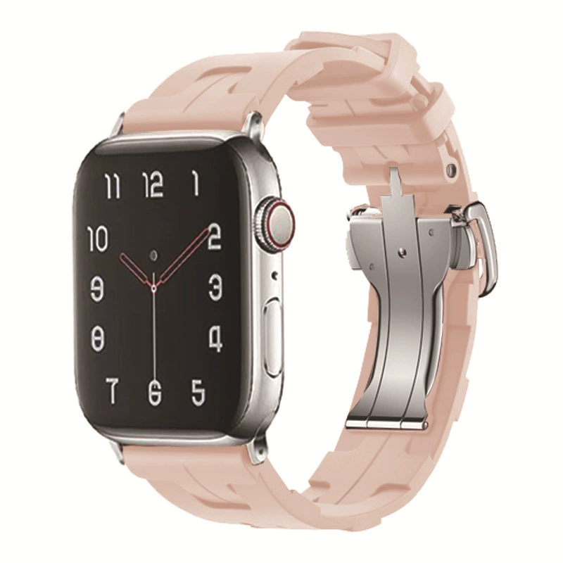 Подходит для Apple Watch 9 / Apple Watch Hermes силиконовый ремешок с складной бабочкой Caps Ultra SE