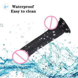 久夕新款SD7102黑色液态硅胶仿真阳具女用器具  成人性情趣用品