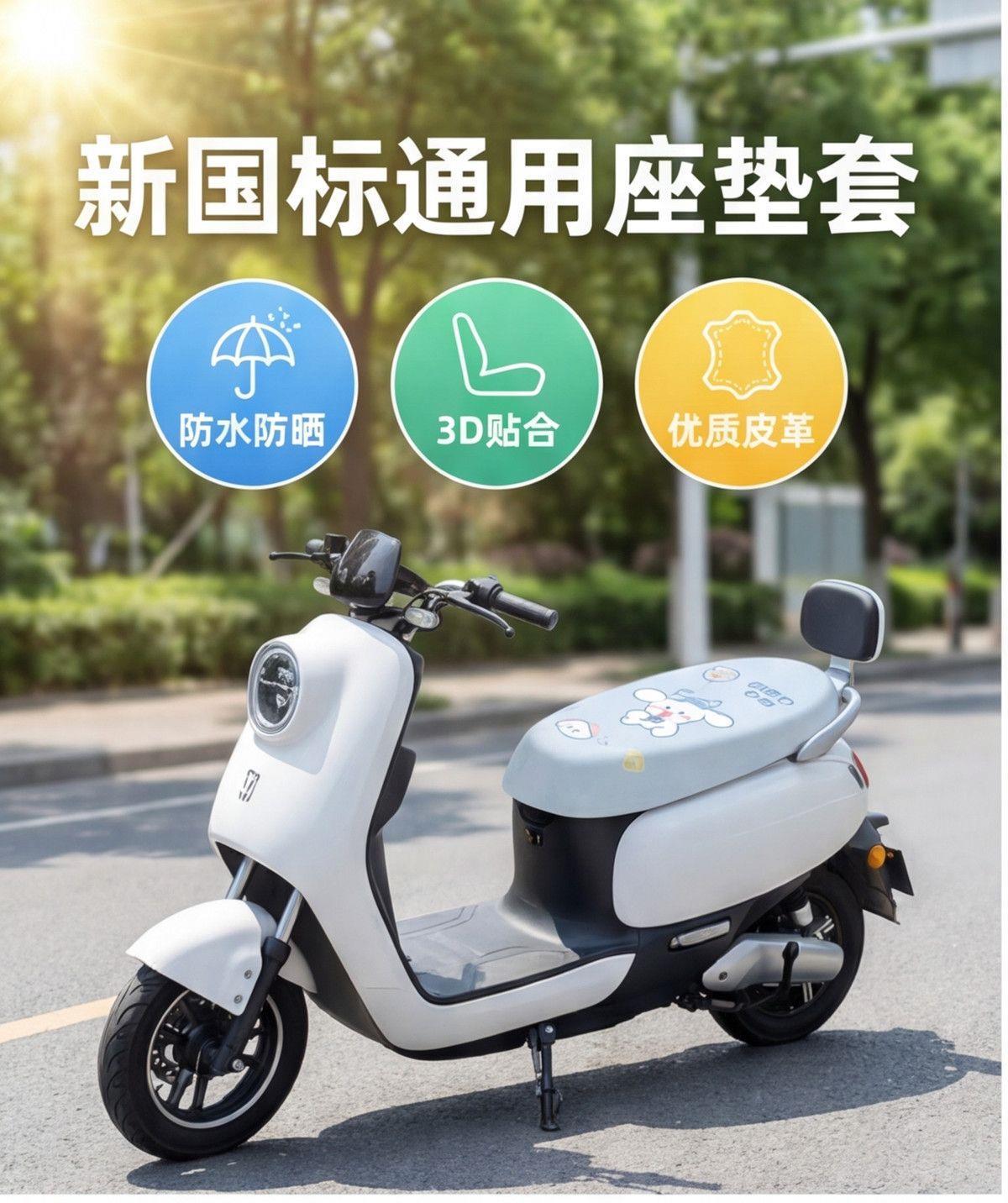 All-in-one cartoon elastic leather seat cover for electric vehicles, suitable for all seasons, waterproof and sun-resistant, new cute summer leather design