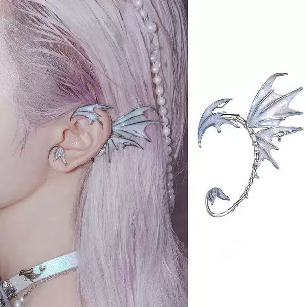 New Style Fish Fin Ear Cuffs, Versatile, Light Luxury, Trendy, Unique, Creative, Niche Design, High-End Feel, Non-Pierced Ear Cuffs
