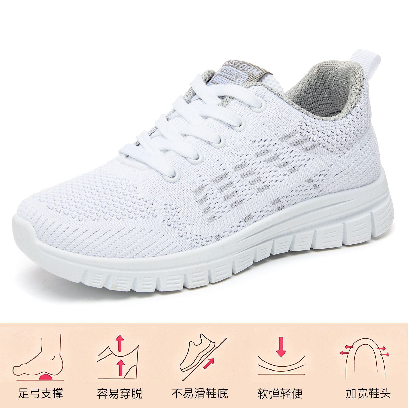 El Jin Seyuan| Zapatos de mujer zapatos de primavera de tela transpirable zapatos de suela suave zapatos casuales ligeros