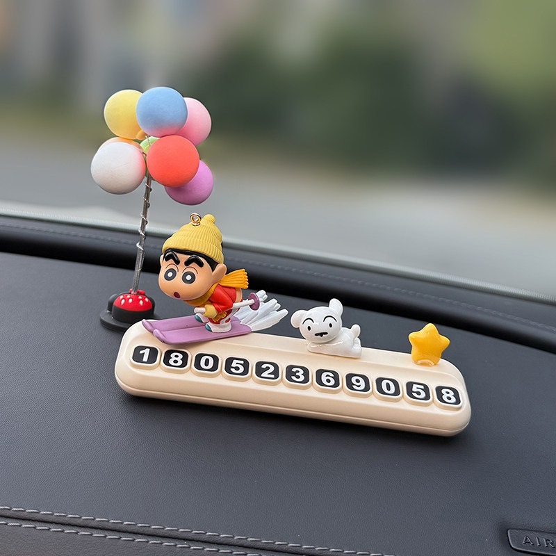Authentic Crayon Shin-Chan Parking Sign, Car Temporary Parking Phone Number Plate, Cute for Women
