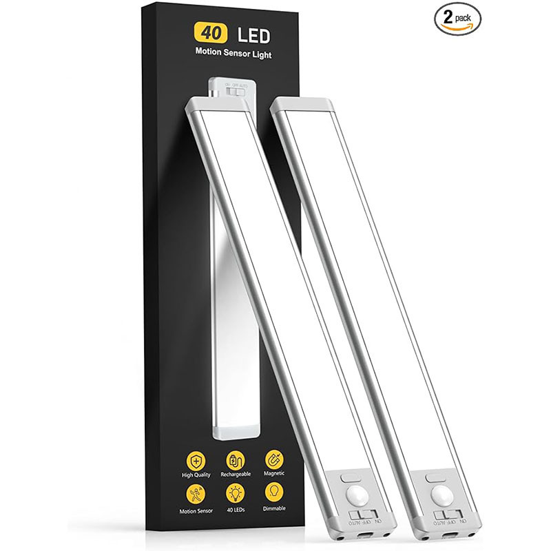 10inch Under-cabinet lighting Indoor rechargeable motion sensor light 5-level dimmable magnetic wardrobe light