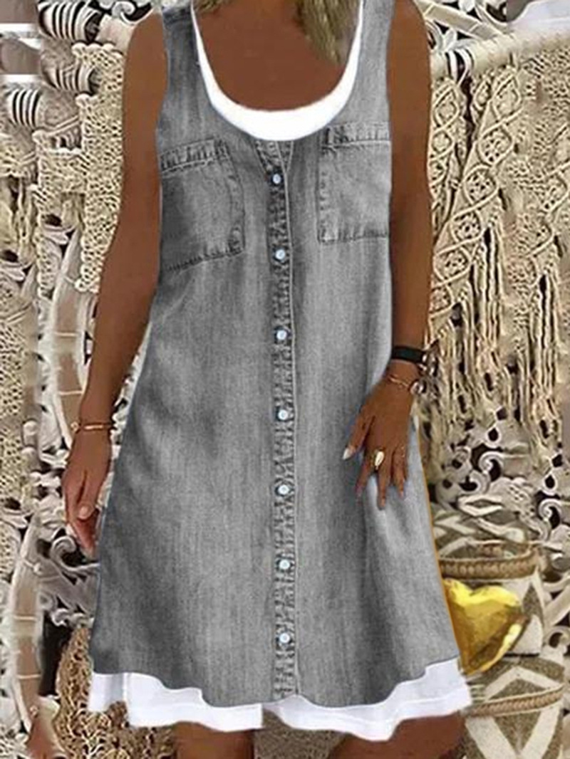 fashion loose imitation denim vest NSBTY63204