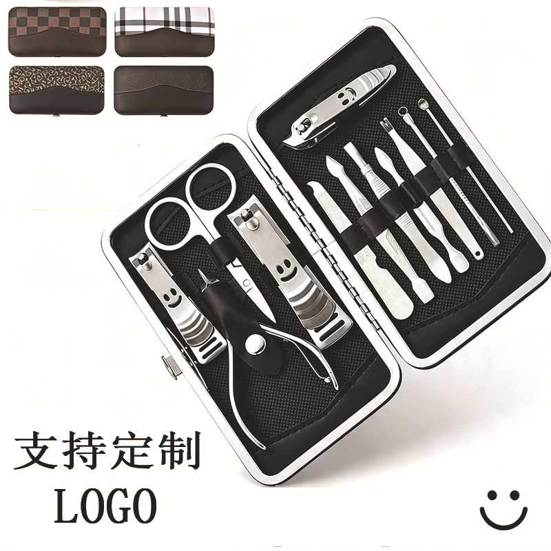 Stainless Steel Nail Clipper Smiley Face 12-Piece Set In Stock Nail Scissors Set Manicure Beauty Gift Tools Stainless Steel Nail Clipper Smiley Face 12-Piece Set In Stock Nail Scissors Set Manicure Beauty Gift Tools