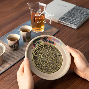 Jucheng Jingdezhen hand-painted dry bubble table small size kettle mat tea mat insulation cover Bowl chassis tray kettle mat accessories
