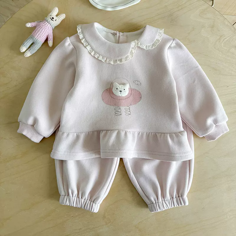 女童套装春季新款女孩卡通卫衣婴幼儿宝宝韩版休闲分体两件套 a类