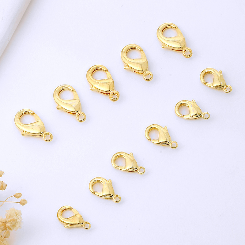 Color retention 18K14K gold lobster buckle jewelry real gold bracelet necklace buckle closing spring buckle diy accessories B98