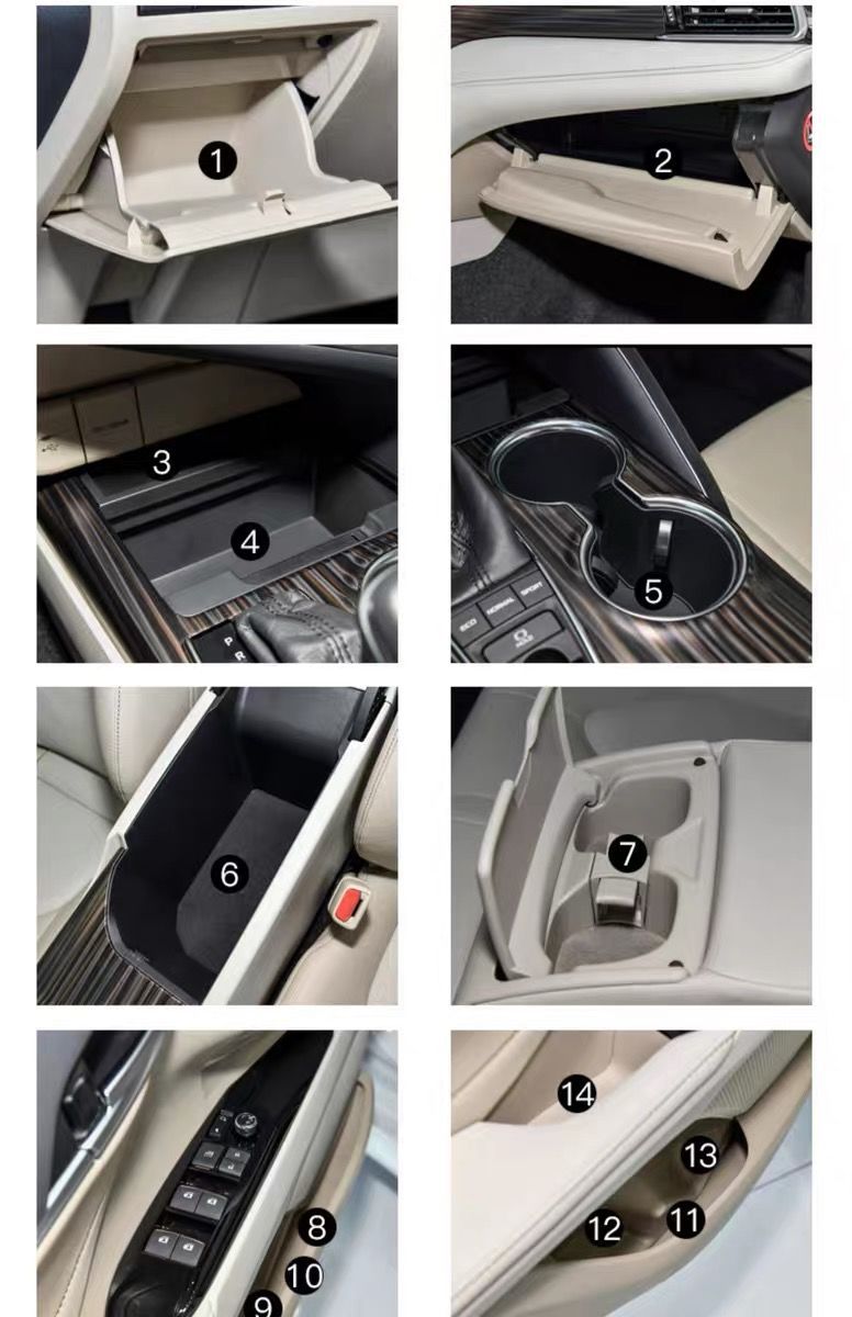 Brand New 8Th Generation Toyota Camry Door Slot Mat and Cup Holder Mat for 2012-2023 Models, Interior Storage Box Mat Modification