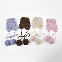 【定制】可爱甜美手工钩针纯色头巾镂空针织发带头带小领巾