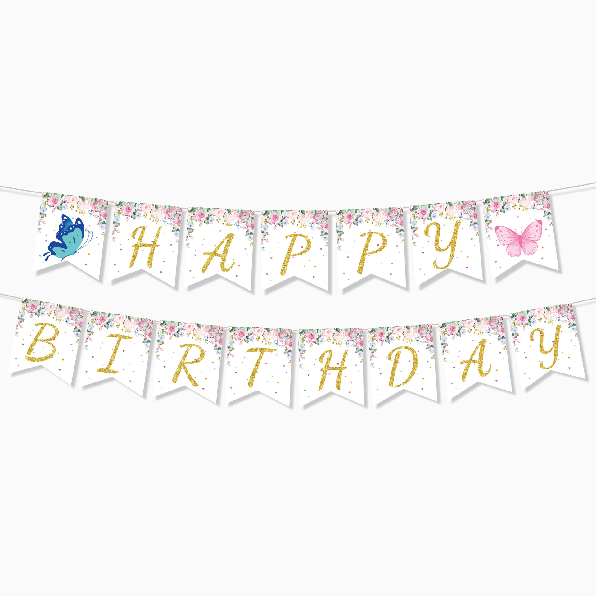 Injection Molding Craft Birthday Letter Butterfly Metal Party Tableware