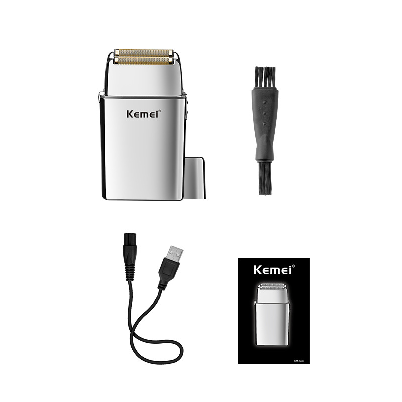KEMEI KM-TX5 máquina de Afeitar eléctrica de vaivén USB recargable navaja flotante cuchillo neto barba cuchillo