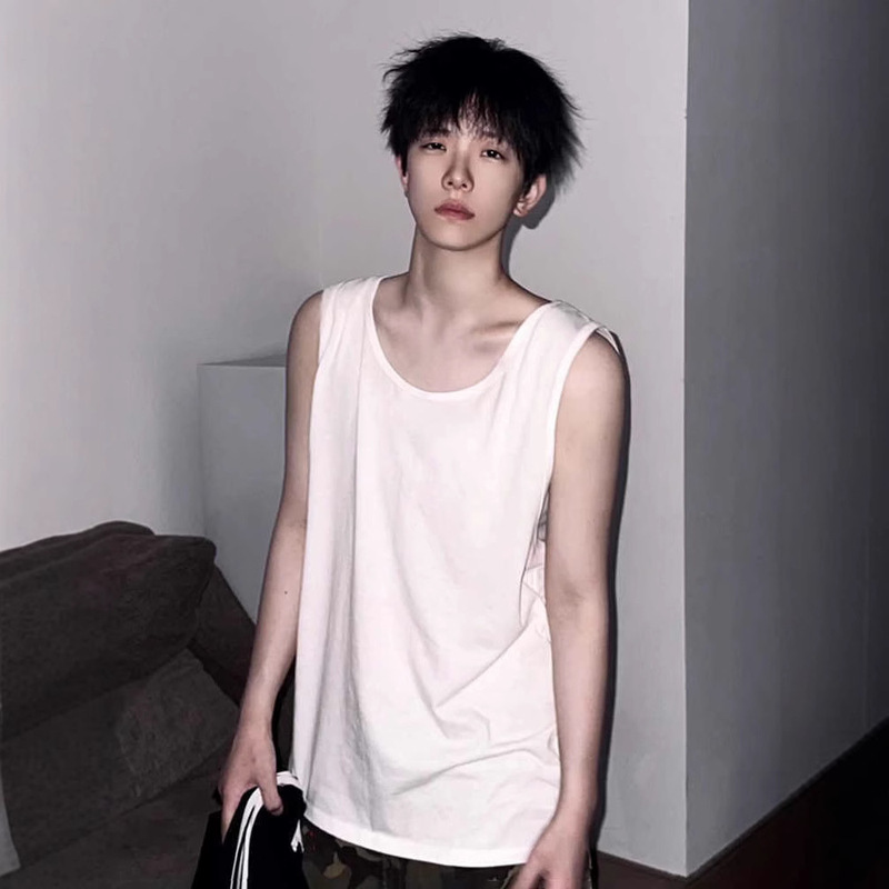 Sleeveless T-Shirt Men's Summer Heavyweight Pure Cotton Vest Old Man's Shirt Fitness Loose Casual Trendy American Basketball Vest Sleeveless T-Shirt Men's Summer Heavyweight Pure Cotton Vest Old Man's Shirt Fitness Loose Casual Trendy American Basketball Vest
