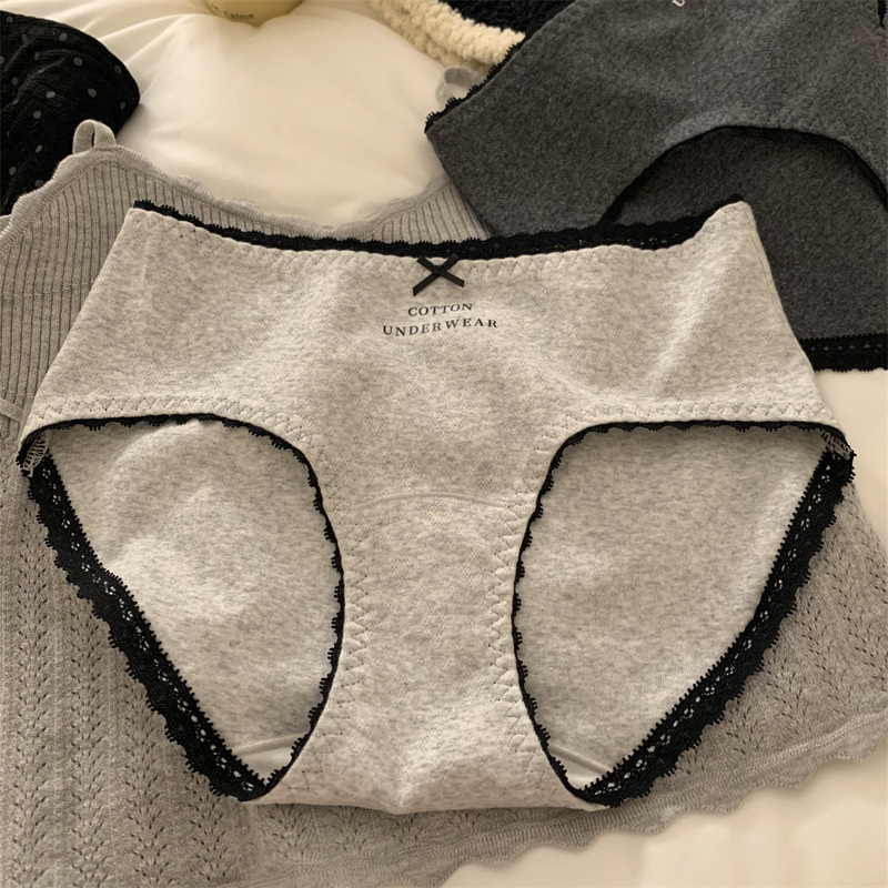 10A 抗菌拡張クロッチベビーコットンフレンチパンティー女性の純粋な綿ミッドウエストヒップカバー快適な綿クロッチブリーフ|undefined