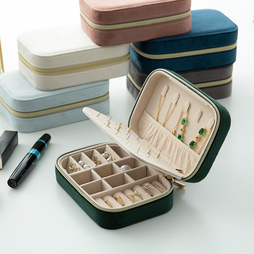 Portable Jewelry Box with Velvet Interior: Creative Storage for Earrings, Rings, and Small Accessories—Multi-Functional INS-Style Trinket Case Available for Wholesale