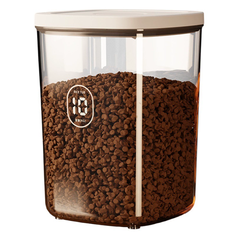 Бочка для хранения корма для кошек Герметичный резервуар Влагостойкий вакуумный корм для собак Ящик для хранения корма для кошек Бочка для хранения зерна