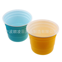 6L圆形塑料酒吧冷饮双色冰桶KTV香槟啤酒冰粒桶PP红酒洋酒双色桶