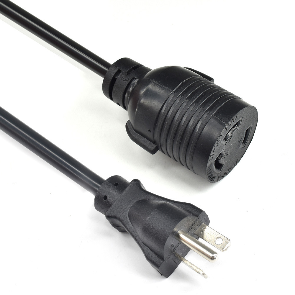 美国插头线房车转换线30A公母对插三芯美规20A大功率插头线L8-20P