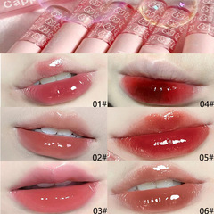 Cappuvini Bubble Lip Glaze Watery Mirror Glass Dudu Lip Glaze Internet Celebrity Bubble Translucent Moisturizing Lipstick