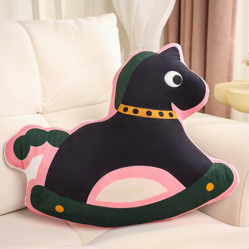 Serie de cojines de caballo de roca sofá almohada de la sala de estar almohada de cabecera muñeca muñeca de peluche regalos para niños para el hogar