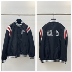 高版本CL家23新款{现货}撞色字母刺绣百搭飞行员夹克外套男女同款