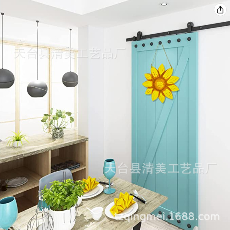 2 piezas de madera sin pulir colgante de girasol decoración sin pintar decoración del hogar de primavera y verano, 30,48 cm