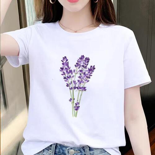 2025 Women's Korean Spring Summer Casual Loose Plus Size Student Slimming Comfy Round Neck Short Sleeve T-Shirt