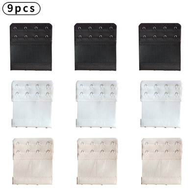 9pcs跨境現貨松緊二排四扣內衣延長扣彈力連接文胸不鏽鋼加長背扣