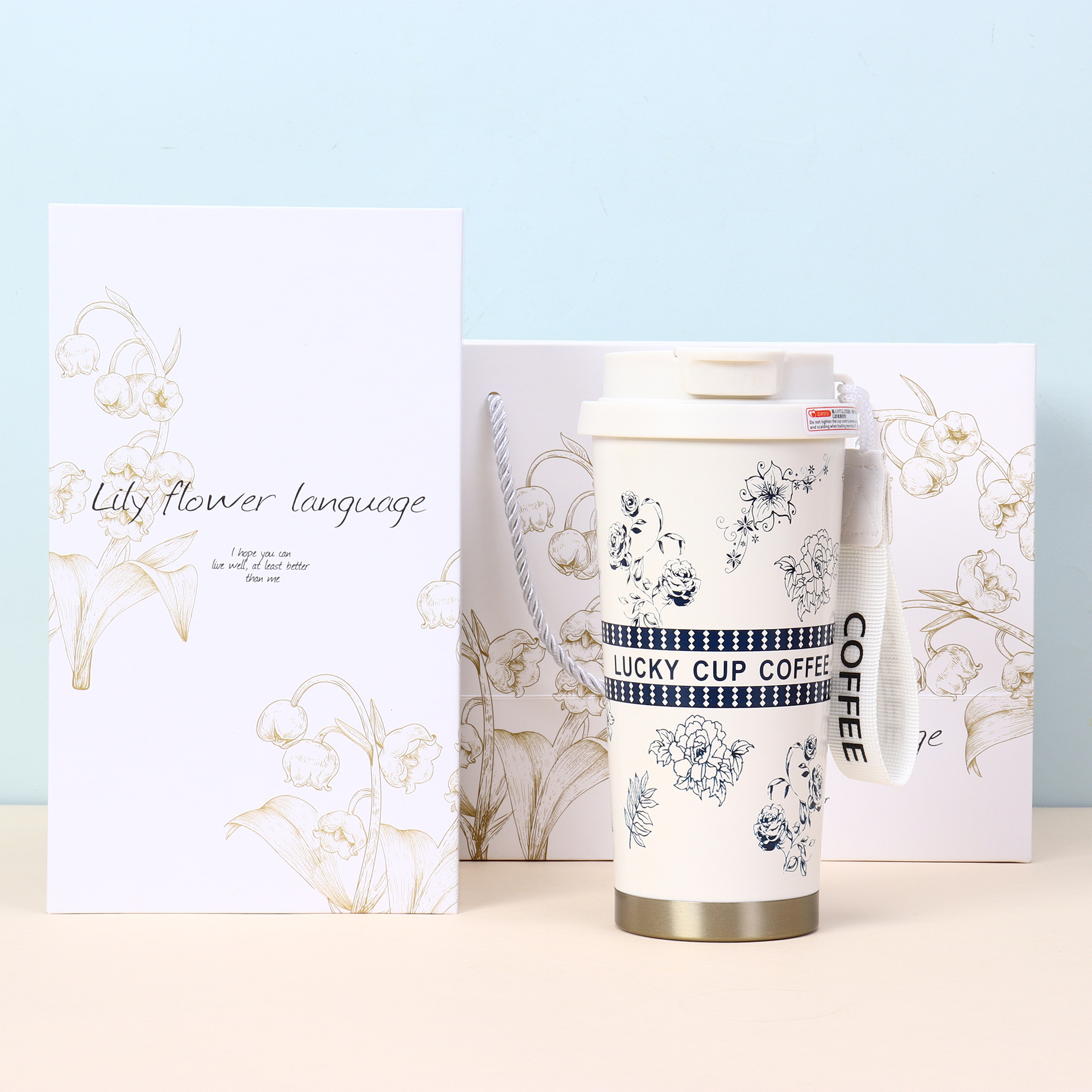 Edelstahl Thermobecher Maiglöckchen Design Für Damen_voghion.com