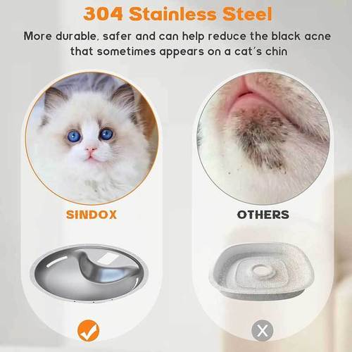 New pet stainless steel automatic water dispenser circulating fountain steel cat water feeder cat and dog drinking water smart supplies