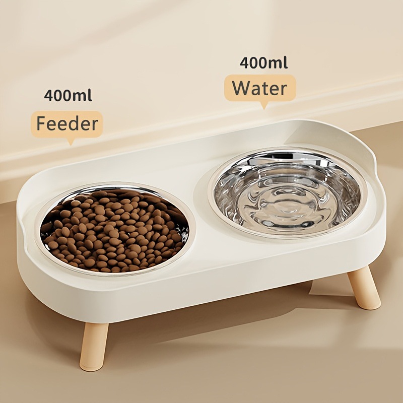 Z 34418 anti-derrames alimento para mascotas tazón de agua anti-derramamiento para mascotas doble tazón