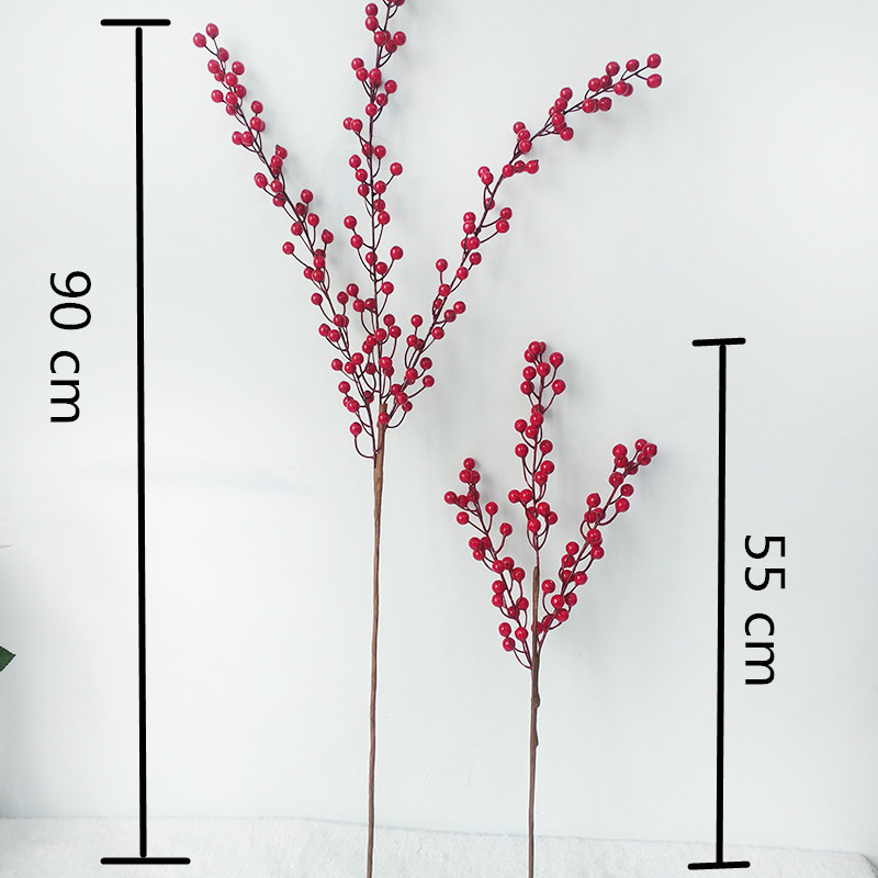 Fiesta de Año Nuevo, flores, frutas ricas, frutas de simulación, ramas de bayas, nuevas decoraciones, accesorios de barril de Navidad.